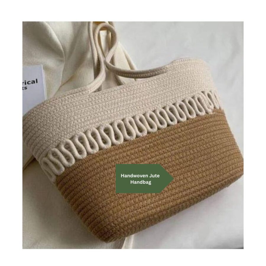 Handwoven jute tote bag for women trendy