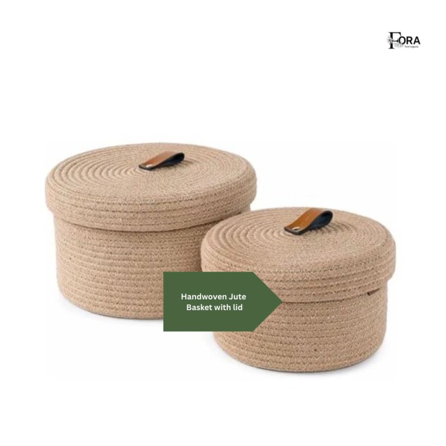 Jute Woven Bucket Organizer gifts for Living or Drawing Room Toys, Kitchen set of 2