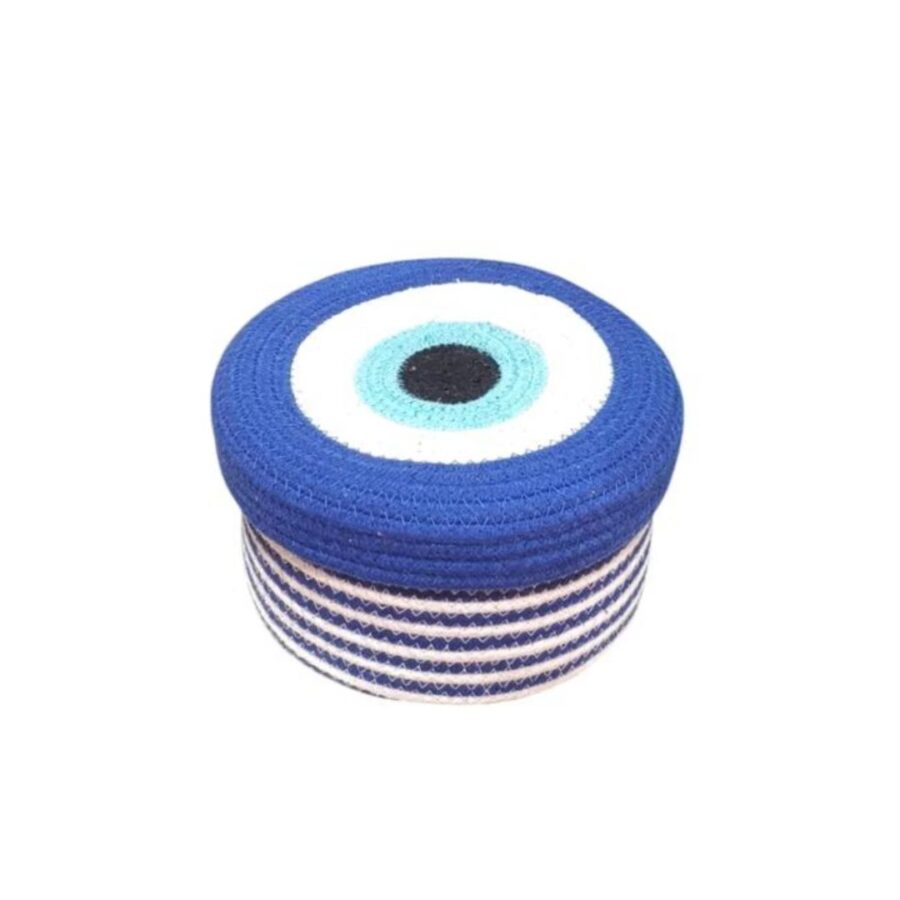 Jute Basket with Lid Storage Baskets For Bathroom Living room & Kitchen Organiser box vanity box