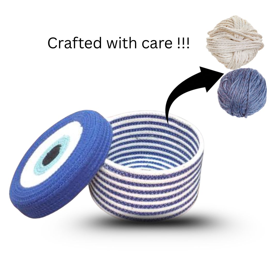 Jute Basket with Lid Storage Baskets For Bathroom Living room & Kitchen Organiser box vanity box - Image 2