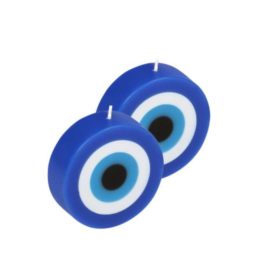 Handmade evil eye candle set of 2 | uncented