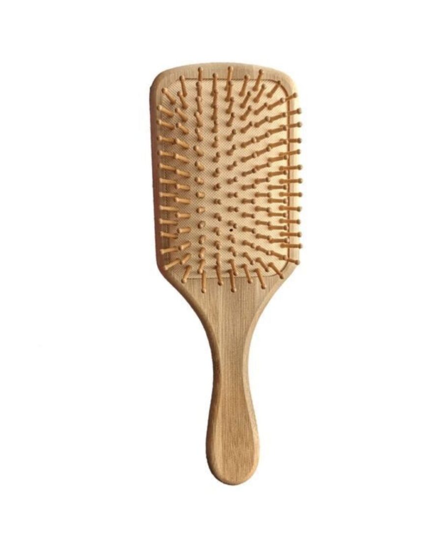 Bamboo Paddle Hair Brush – Natural Wooden Handle Anti-Static, Scalp Massage & Detangling