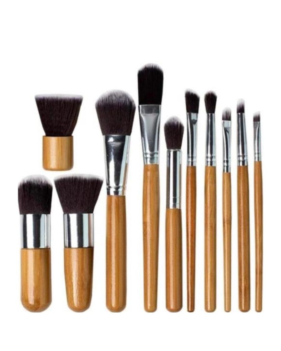 Wooden Handle Cosmetic Brushes Kit
