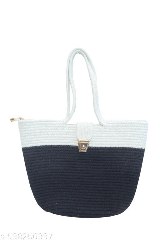 Jute handbag with zip and lock